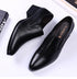 Men's Leather Business Shoes Slip-On Pointed Toe Loafers for Weddings and Daily Wear